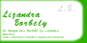 lizandra borbely business card